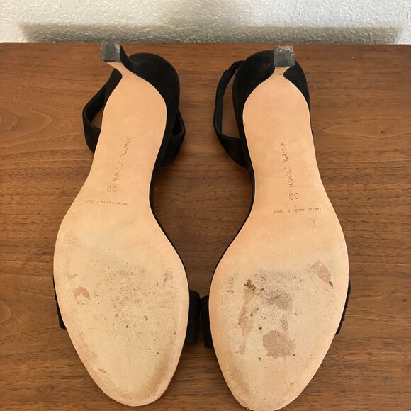 Manolo Blahnik Black, Strappy Heels, Sling Back, Open Toe, EU 39 US 8 - Picture 5 of 7